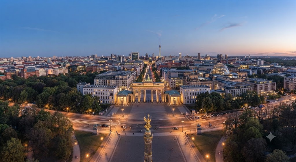 Berlin Germany Skyline at Dusk